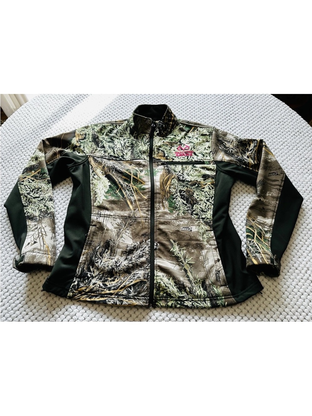 Realtree Max1 Women’s Medium Green Brush Camo Camouflage Zip Up Fleece Lined